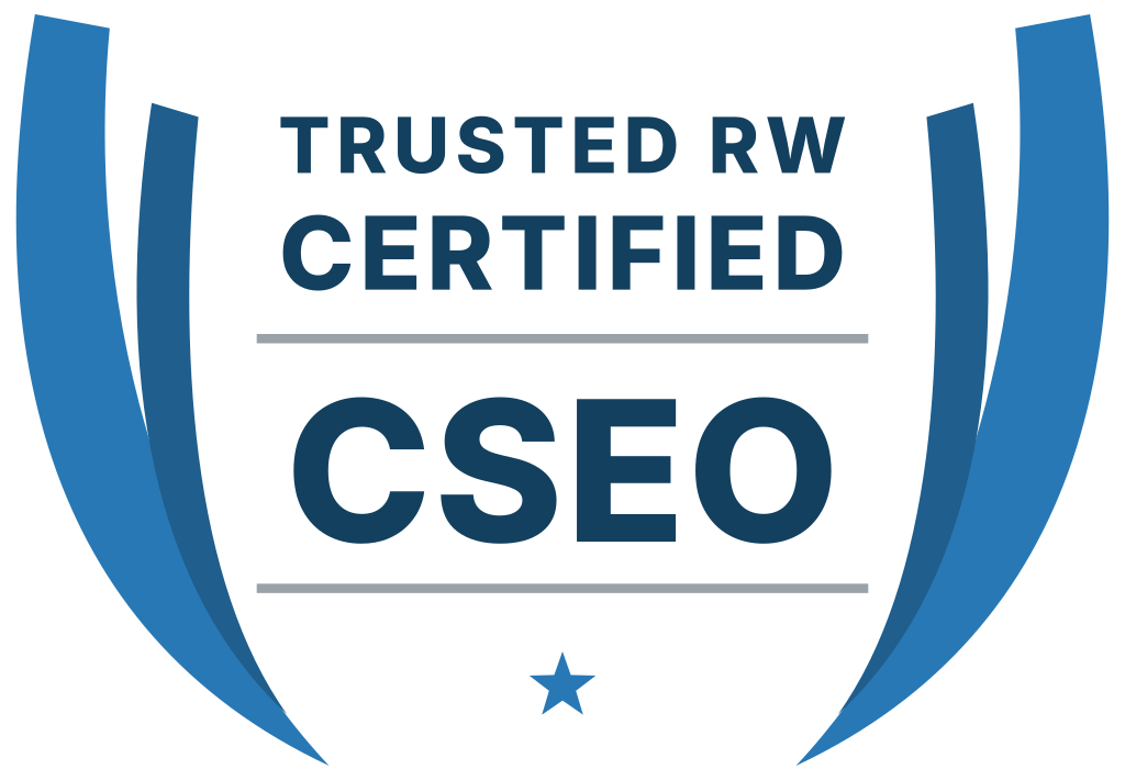 CSEO badge – Certified Service Excellence Officer, certified by Trusted Rw