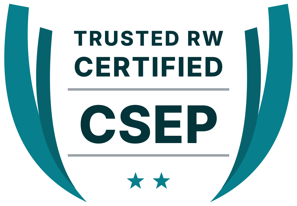 CSEP badge – Certified Service Excellence Professional, certified by Trusted Rw